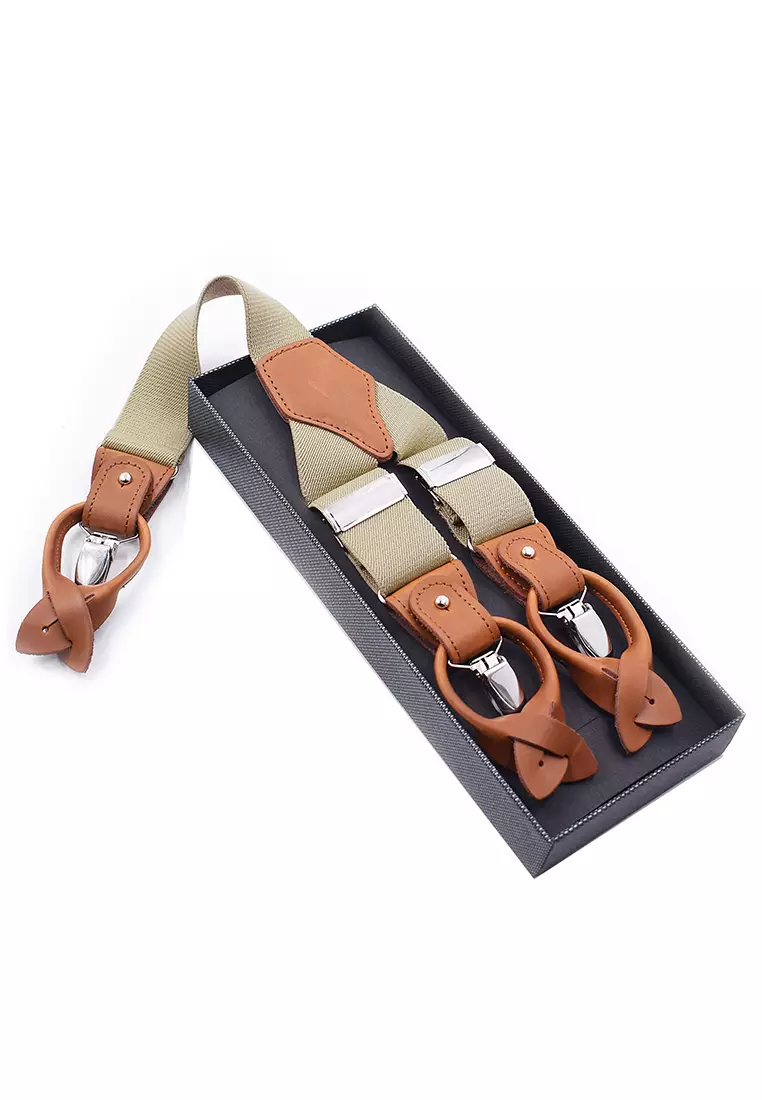 Buy HAPPY FRIDAYS Men's Fashion PU Clip Suspenders MF651-06 in