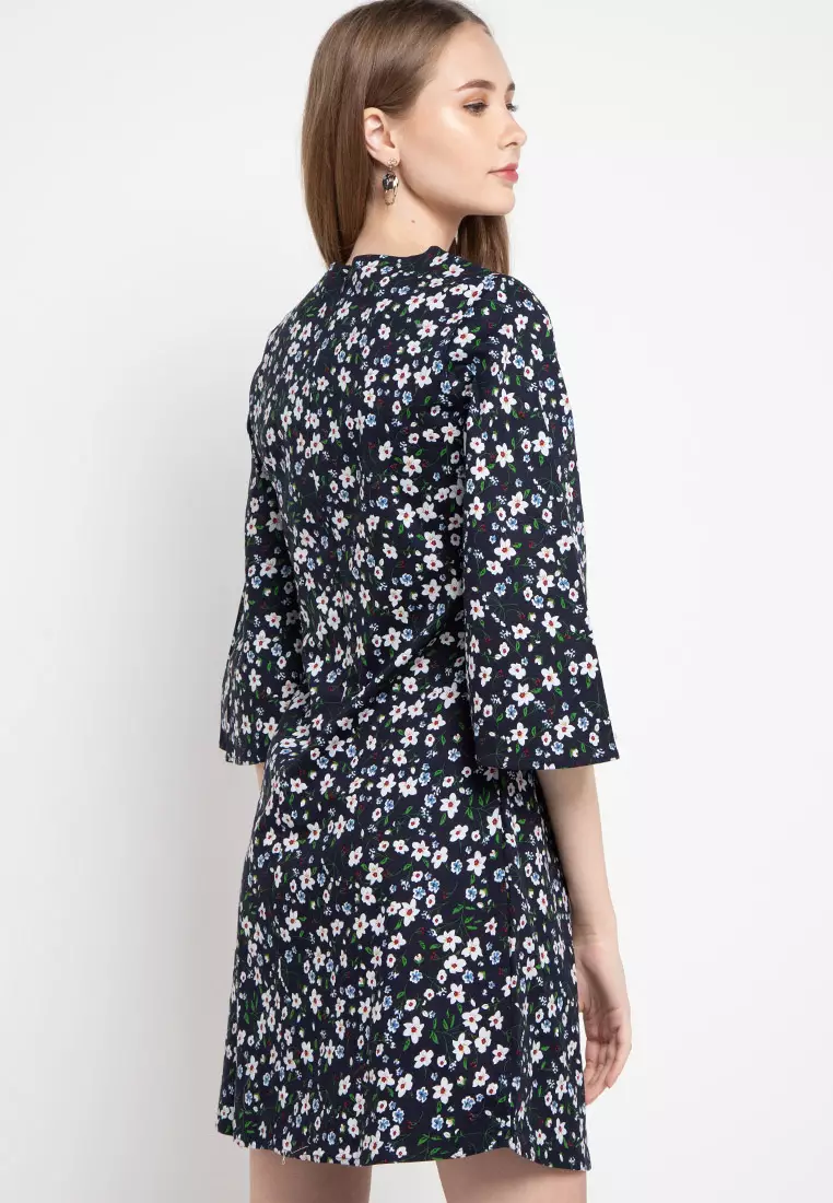 Ella Dress In Navy Print