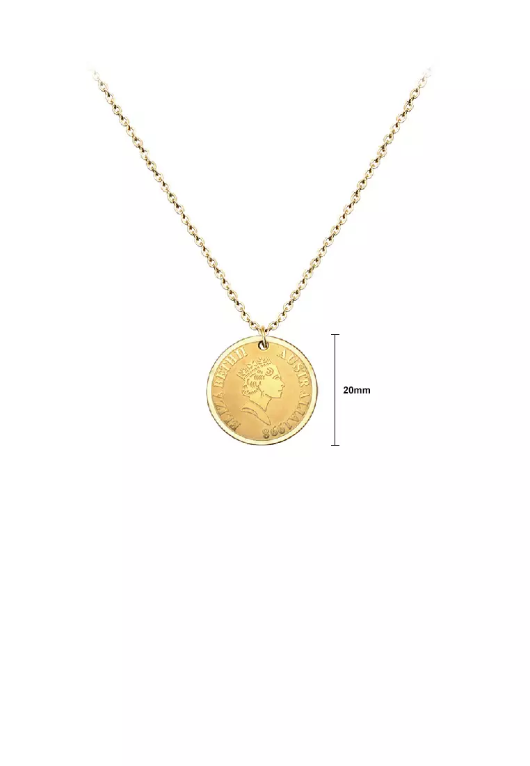 Queen elizabeth gold coin necklace hot sale