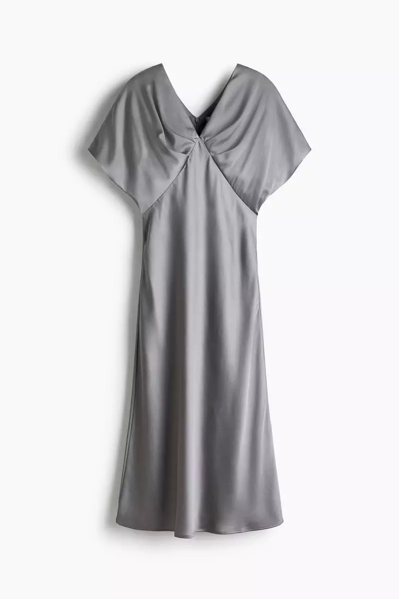 V-neck satin dress