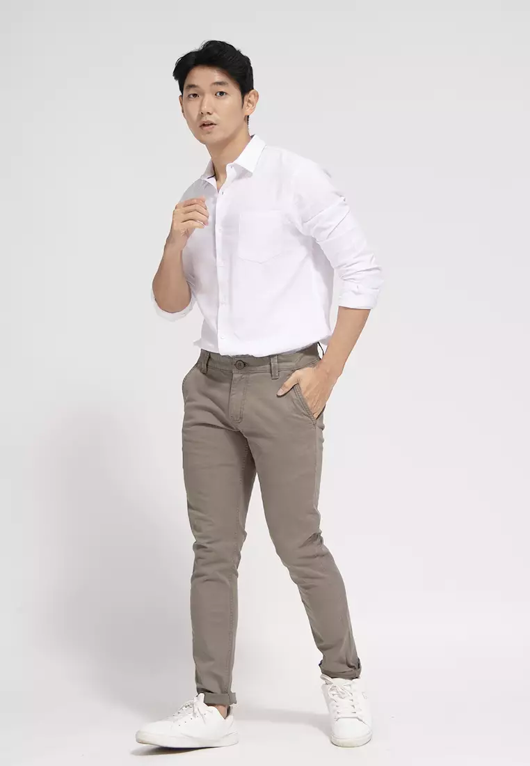 Celana Chinos Cotton Stretch Dark Sage OXCON