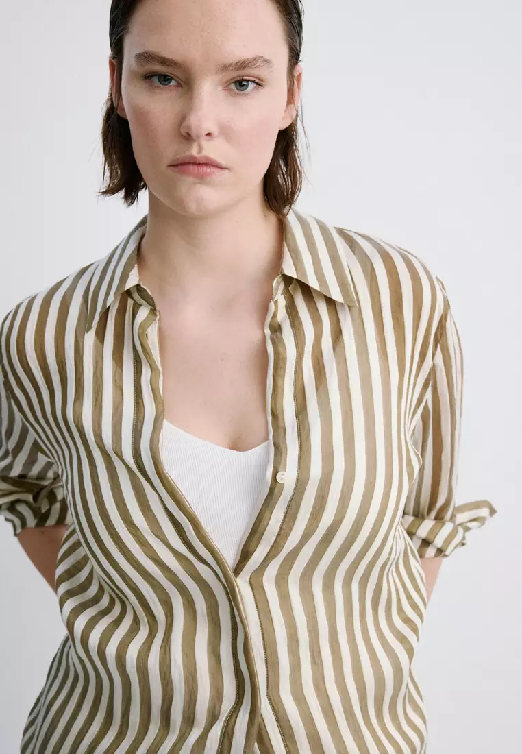 半透明間條恤衫