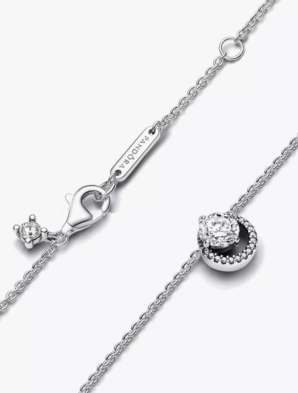 Sterling silver collier with clear cubic zirconia