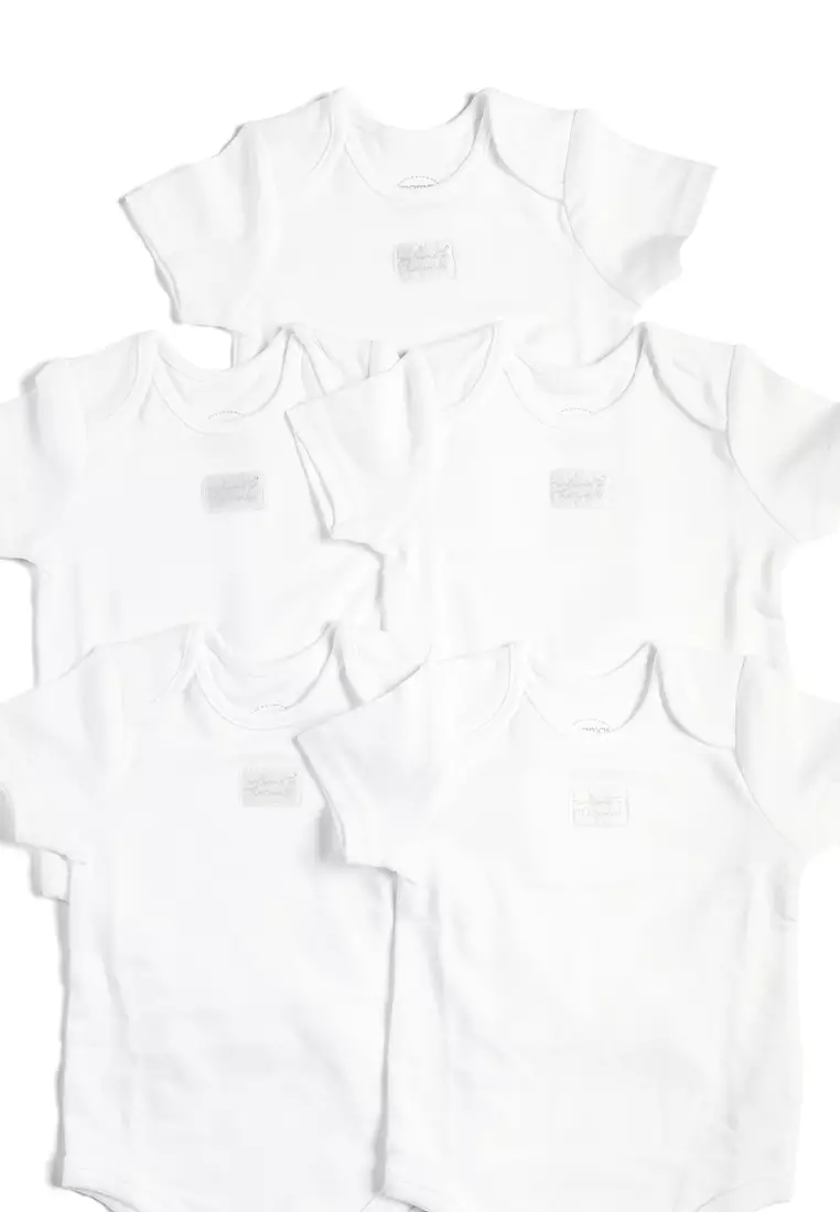 Basic Short Sleeved Bodysuits - 5 Pack
