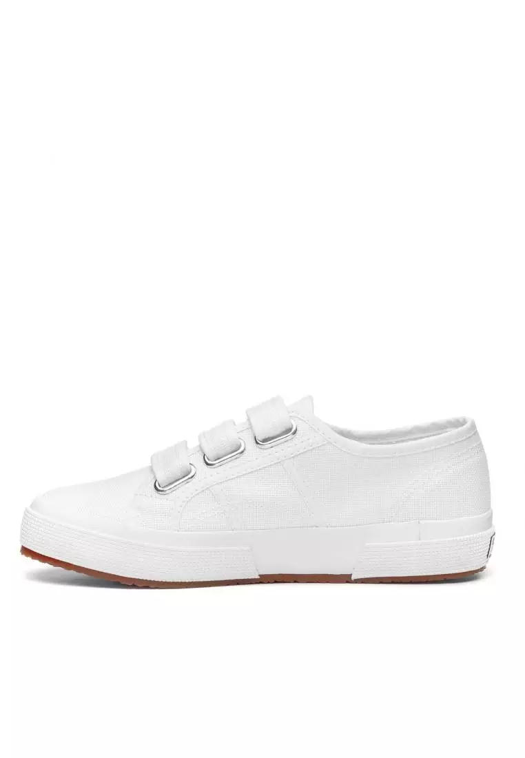 Superga white hot sale leather velcro