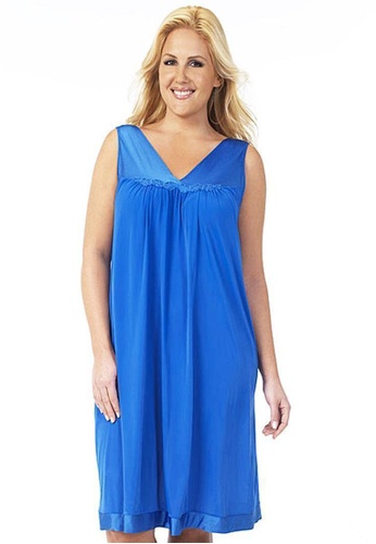 Naturana blue Sleeveless Short Gown 60CC3AAA81244CGS_1