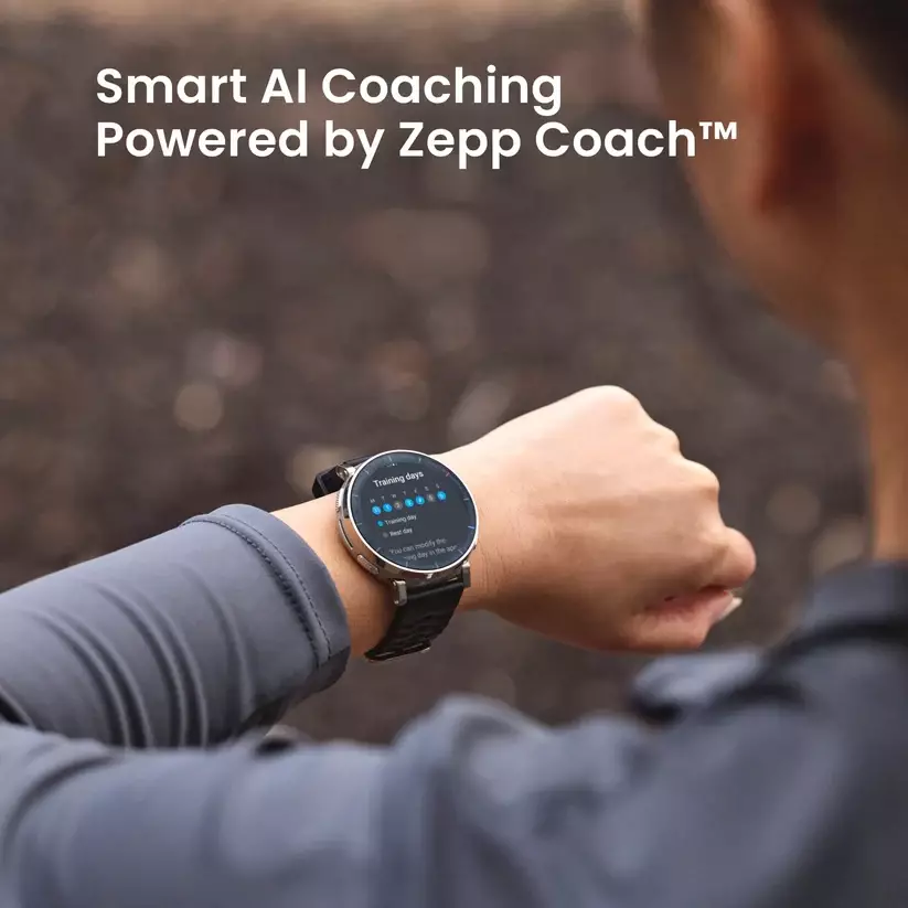 Amazfit Active 3 Premium Apex Silver | 12 Days Battery | 160+ Sport Mode | Sapphire Glass