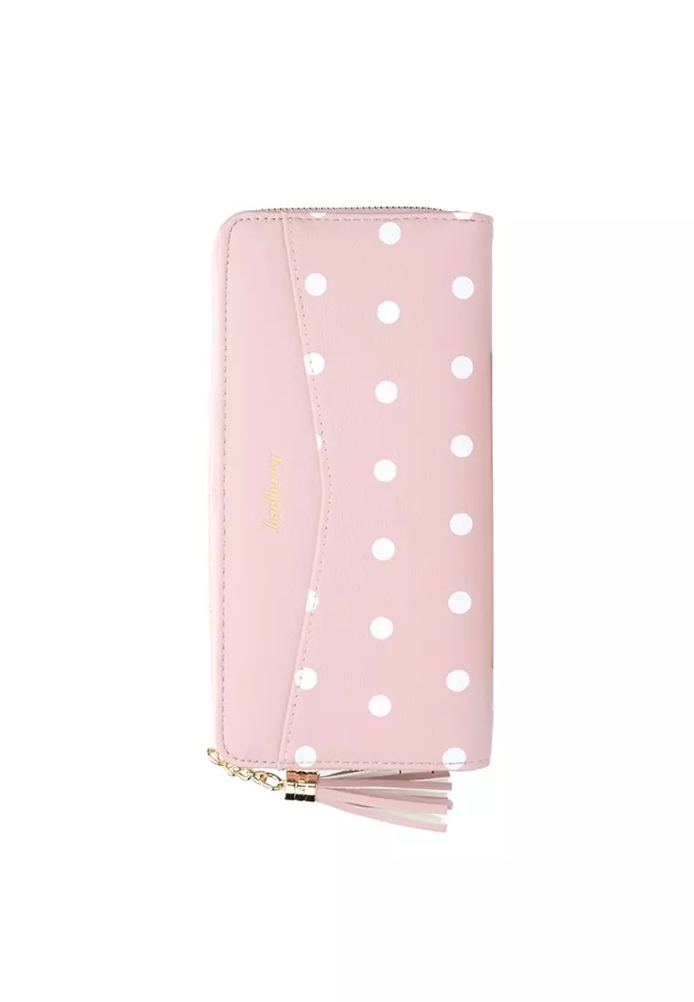 Dompet Wanita Panjang Motif Polkadot Bahan Kulit PU Leather Premium ORIGINAL
