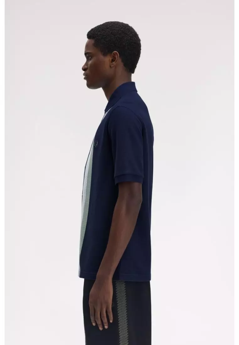 Buy Fred Perry Fred Perry M8522 Panelled Button Through Polo Shirt