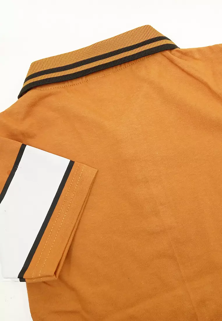 Wakakids Baju Anak Laki Laki Atasan Kaos Kerah Usia 1 Tahun Hingga 7 Tahun Polo Shirt Oblong Lengan Pendek Motif Est 1998 Skats 4092 Orange