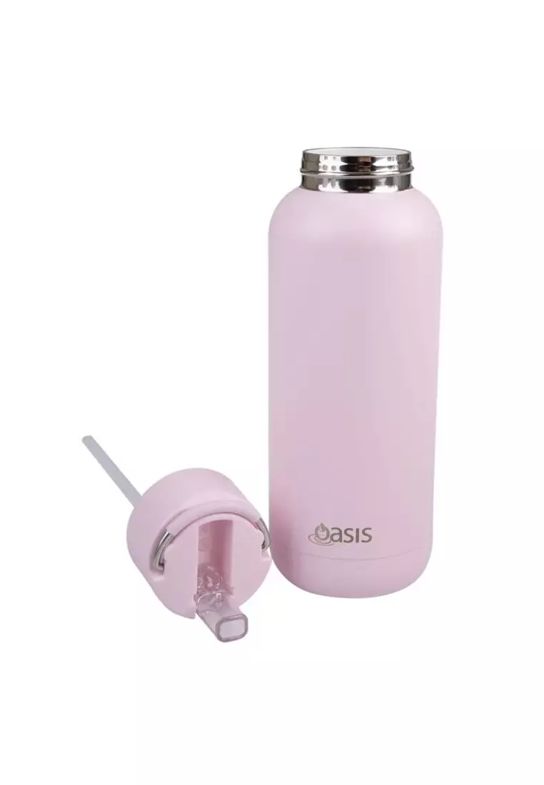 Oasis Stainless Steel Insulated Ceramic Moda Bottle 1L - Pink Lemonade