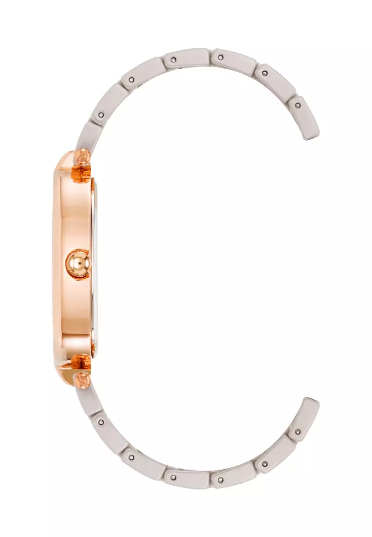 Anne Klein  AK5012RGTP0000 Taupe Oval Watch with Taupe Dial and Premium Crystals On The Bezel