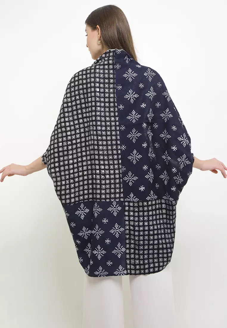 Outer Cardigan Atasan Batik Muslim Wanita Binar Aruna Embro