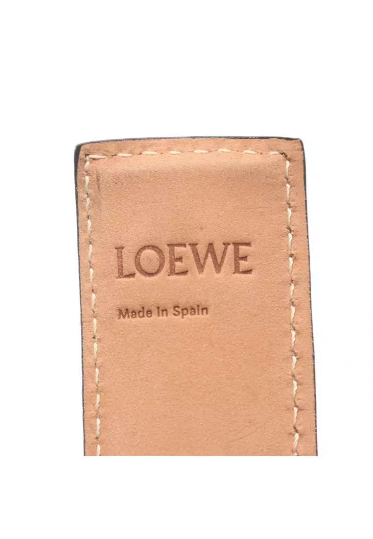 Pre-Loved LOEWE Anagram Slap Small bracelet leather Brown