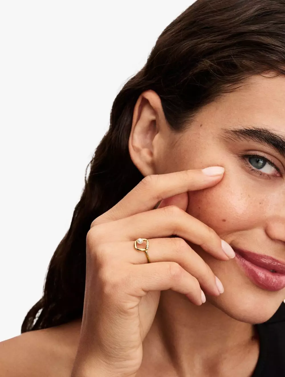 Texture 14k gold-plated ring