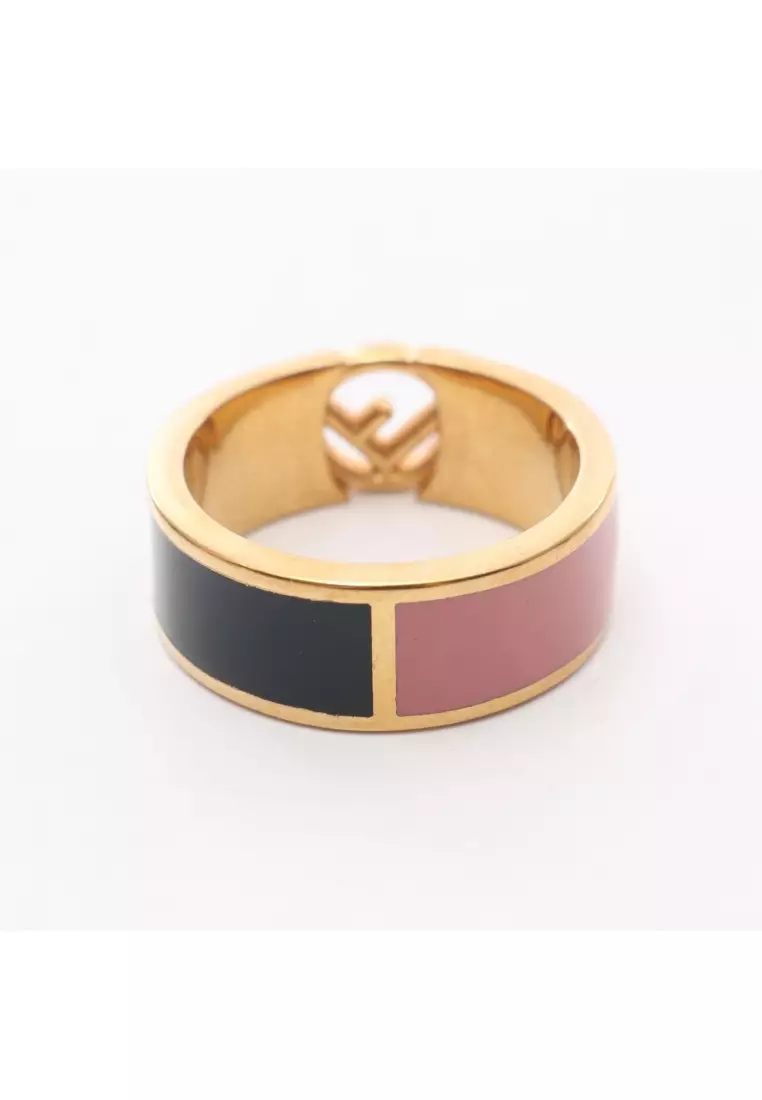 Pre-Loved Fendi F Is fendi ring ring GP gold pink Dark green