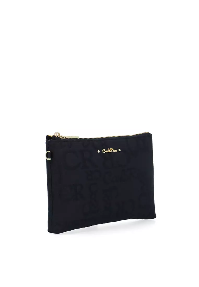 CR Monogram Continental Wristlet - Black