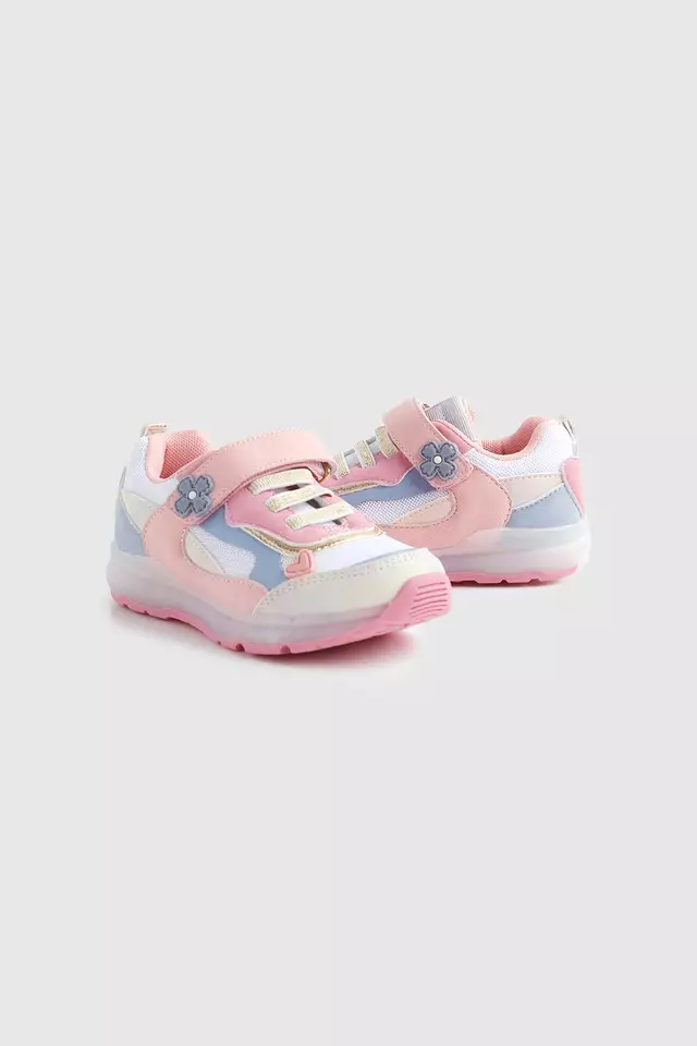 Mothercare Pink Light-Up Trainers - Sepatu Anak Perempuan (Pink)