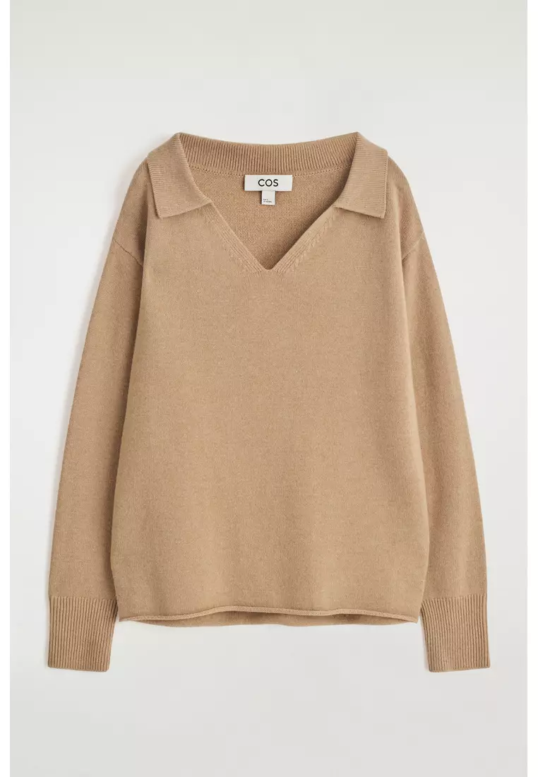 MERINO WOOL POLO JUMPER