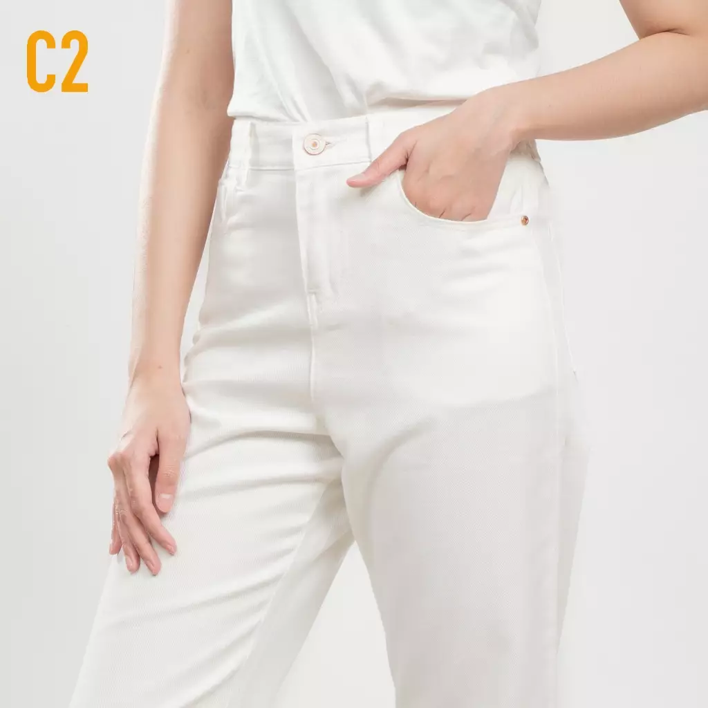 C2 Zennia Ecru Culottes Jeans Wanita