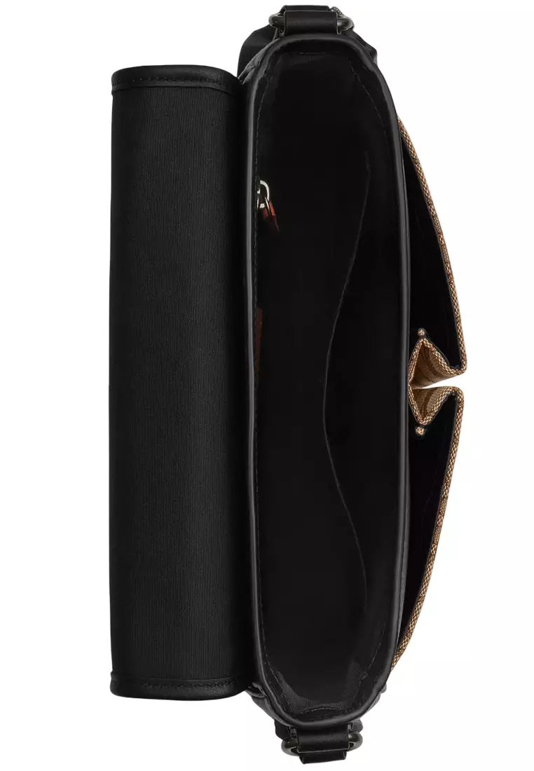 Sprint Map Bag 25 In Signature Jacquard - Tan/ Black CE534