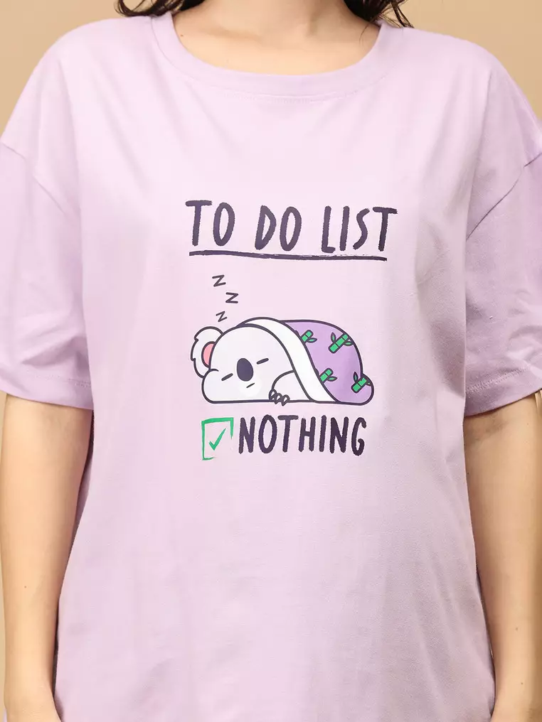 To Do List Oversized Maternity T-Shirt - Lavender