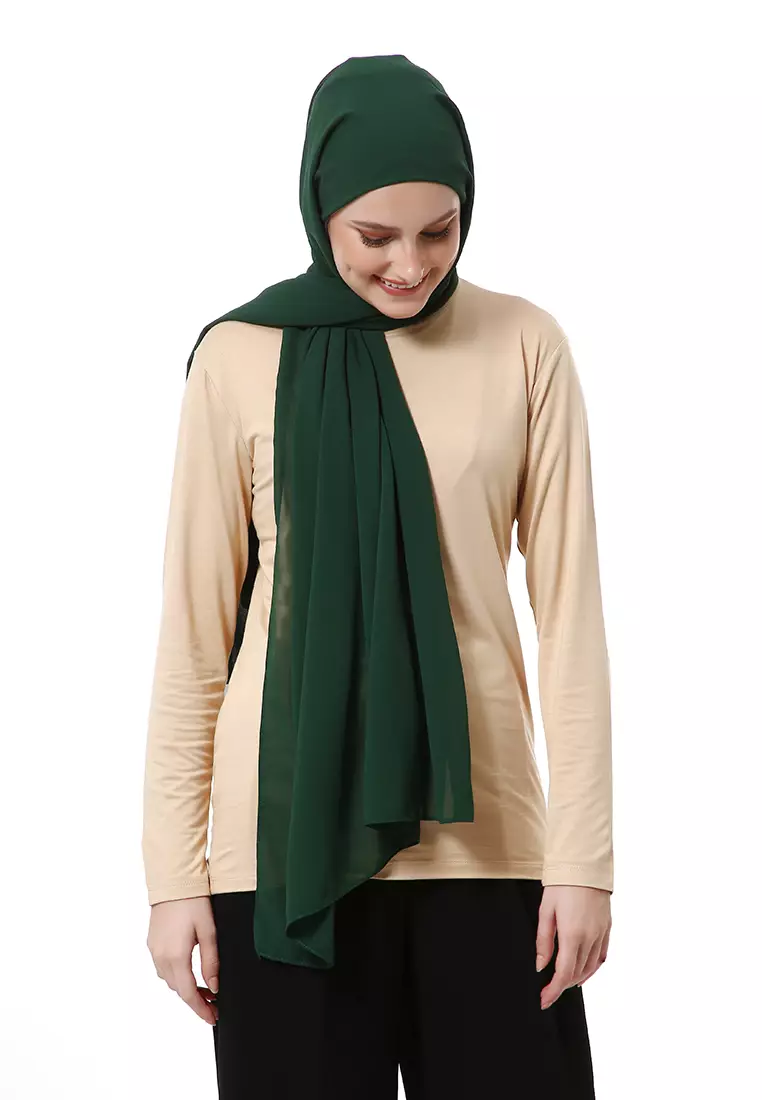 Zhalika Phasmina Motif Polos High Premium Quality - Emerald