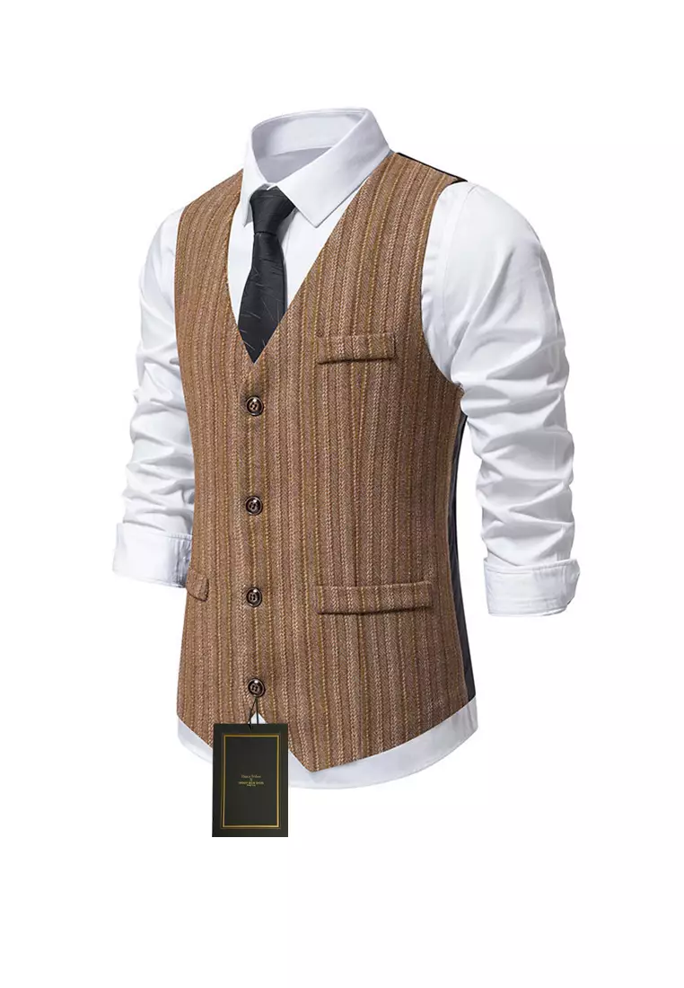 V-Neck Striped Suit Vest ZQ-M93