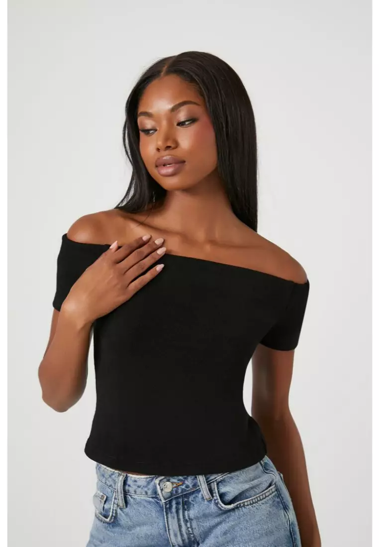 Forever 21 black store off the shoulder top