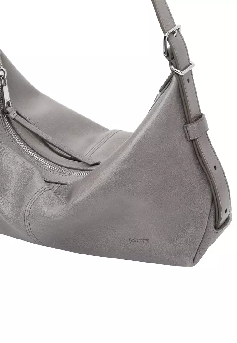 ALLEGRA Demi Hobo 單肩袋 - 復古油蠟灰色