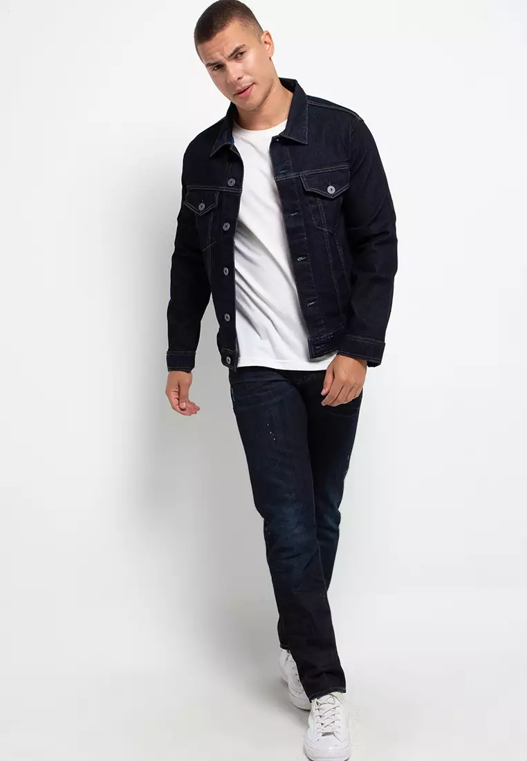 Jaket denim cheap slim fit