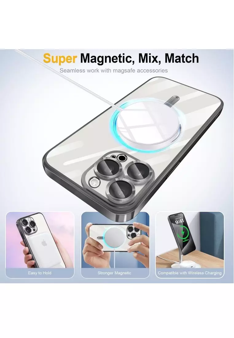 Buy Mobilehub Iphone 16 Clear Titanium Magsafe Case With Lens Protector 