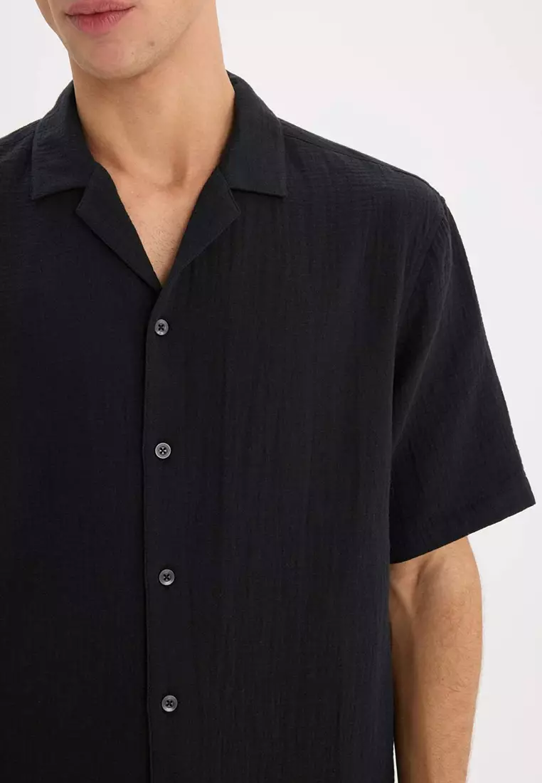 Relax Fit Summer Muslin Short Sleeve Shirt