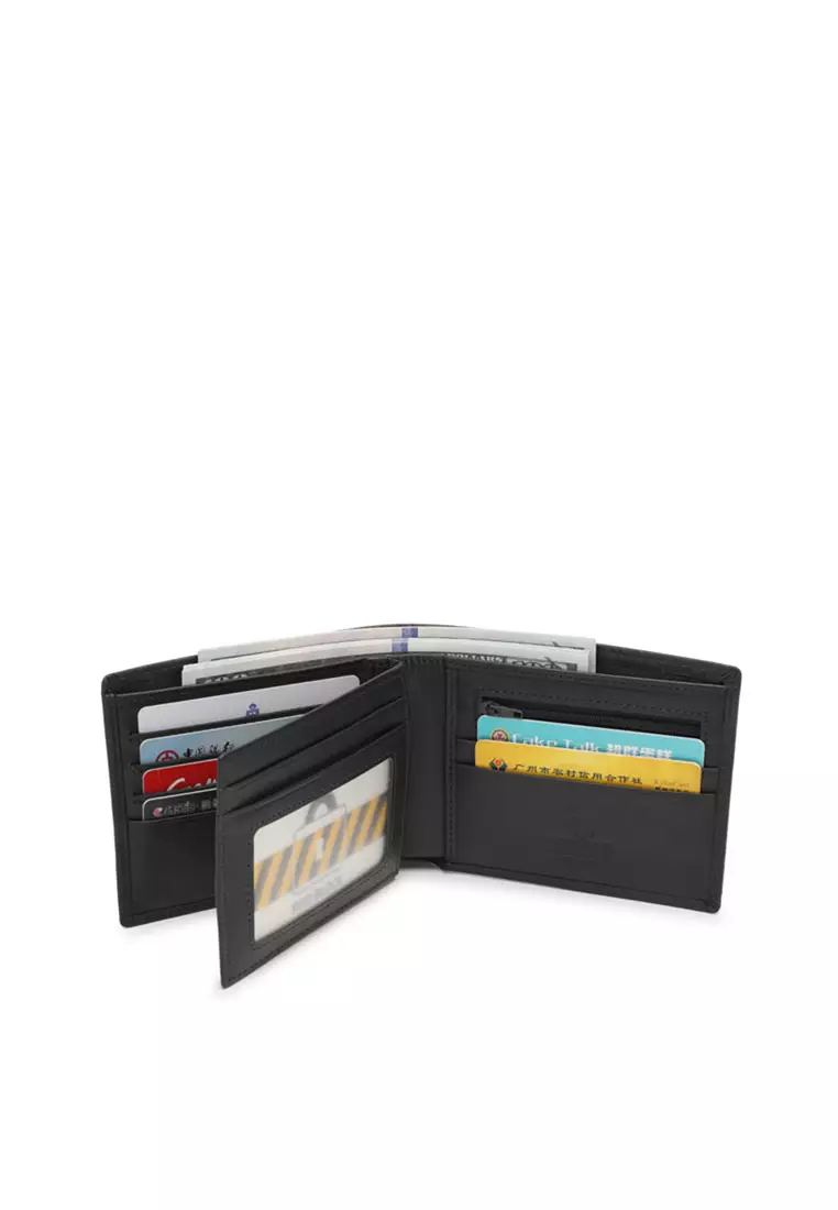 Men's RFID Blocking Tri Fold Wallet - Black