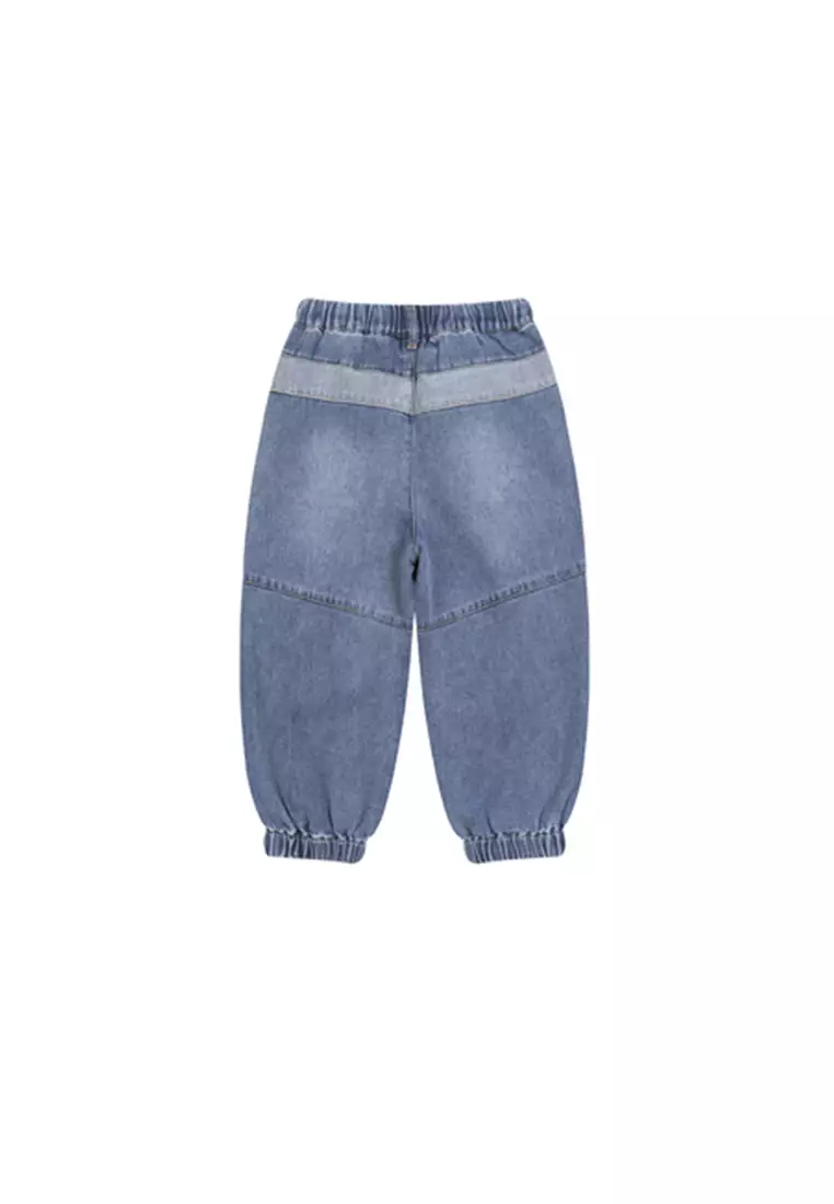 Denim Joggerpants With Ripped Design