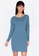 ZALORA BASICS blue Long Sleeve Mini Dress 7E8C7AA8DD2551GS_1