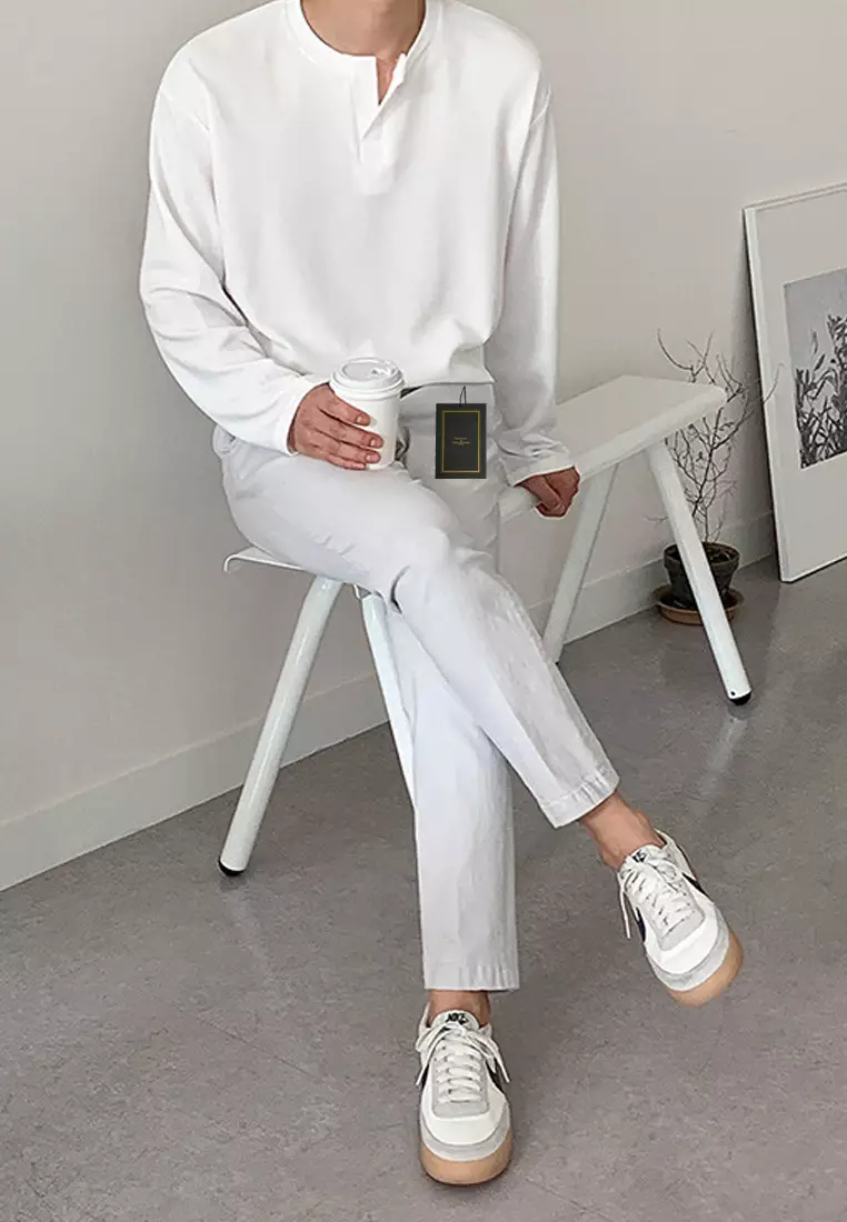 Casual Texture Long-sleeve T-shirt‌ ‌MYQ8951