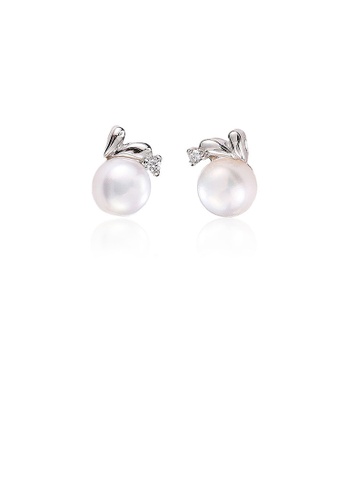 Glamorousky white 925 Sterling Silver Simple Fashion Geometric Freshwater Pearl Stud Earrings 306ABACA855721GS_1