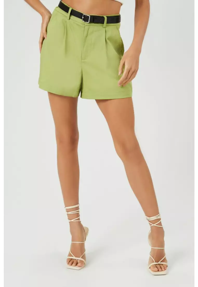 Belted High Rise Trouser Shorts