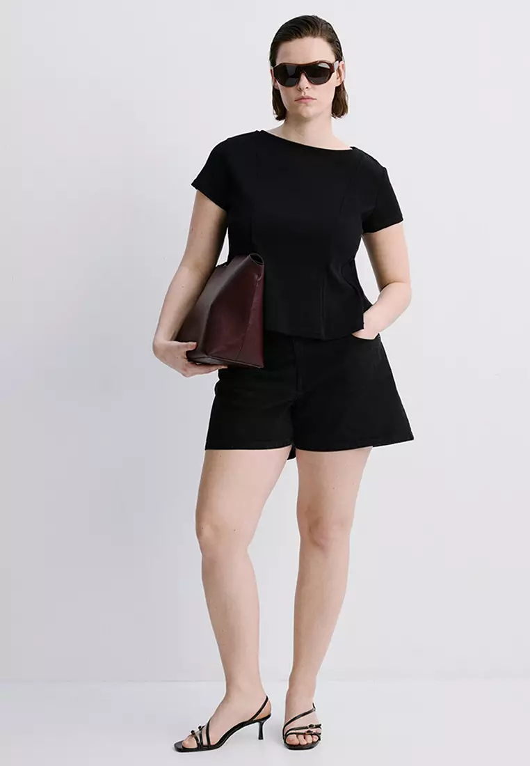 Straight Mid-Rise Denim Shorts