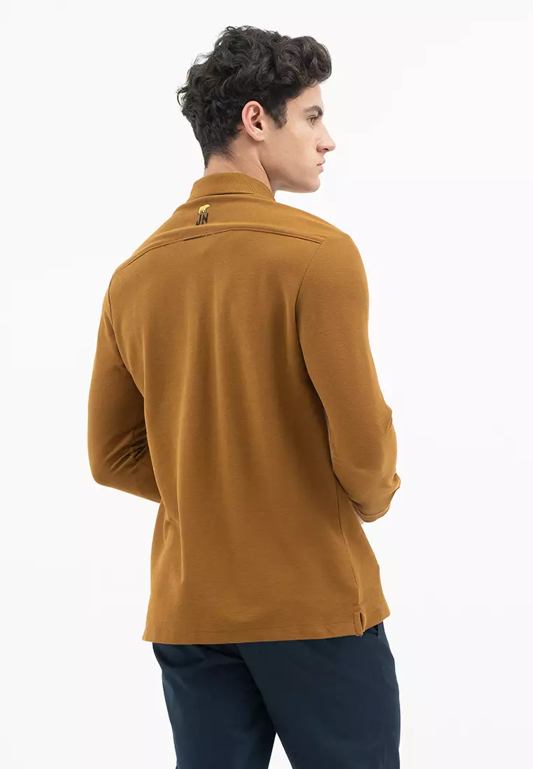 Jack Nicklaus Mezzo Polo Shirt Pria Regular Fit Monument Monk's Brown