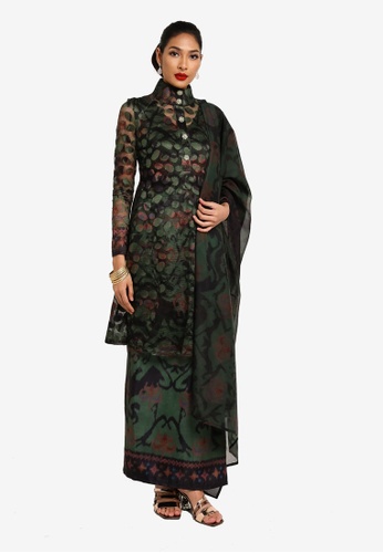 Buy Rizalman For Zalora Adinda Collar Kurung With Brooch Shawl