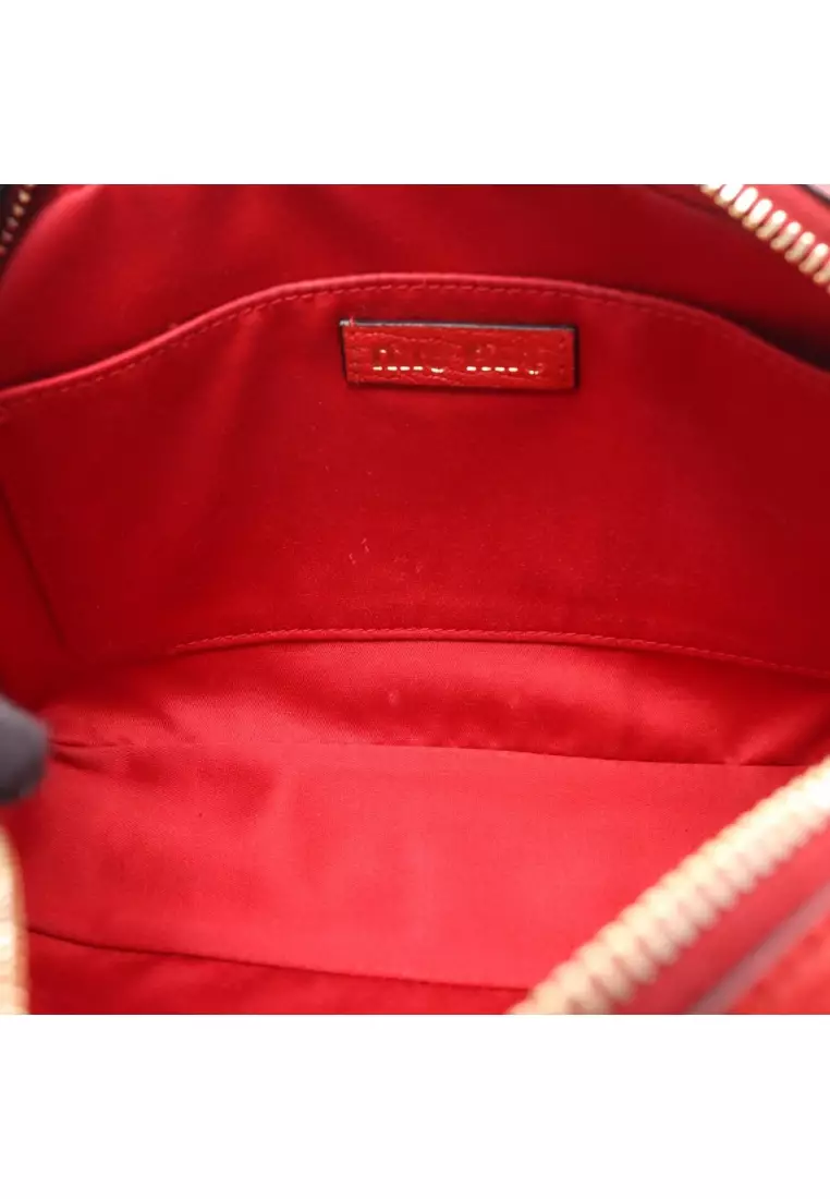 Pre-Loved MIU MIU miu miu × MM(Paris) Shoulder bag leather Red black ivory