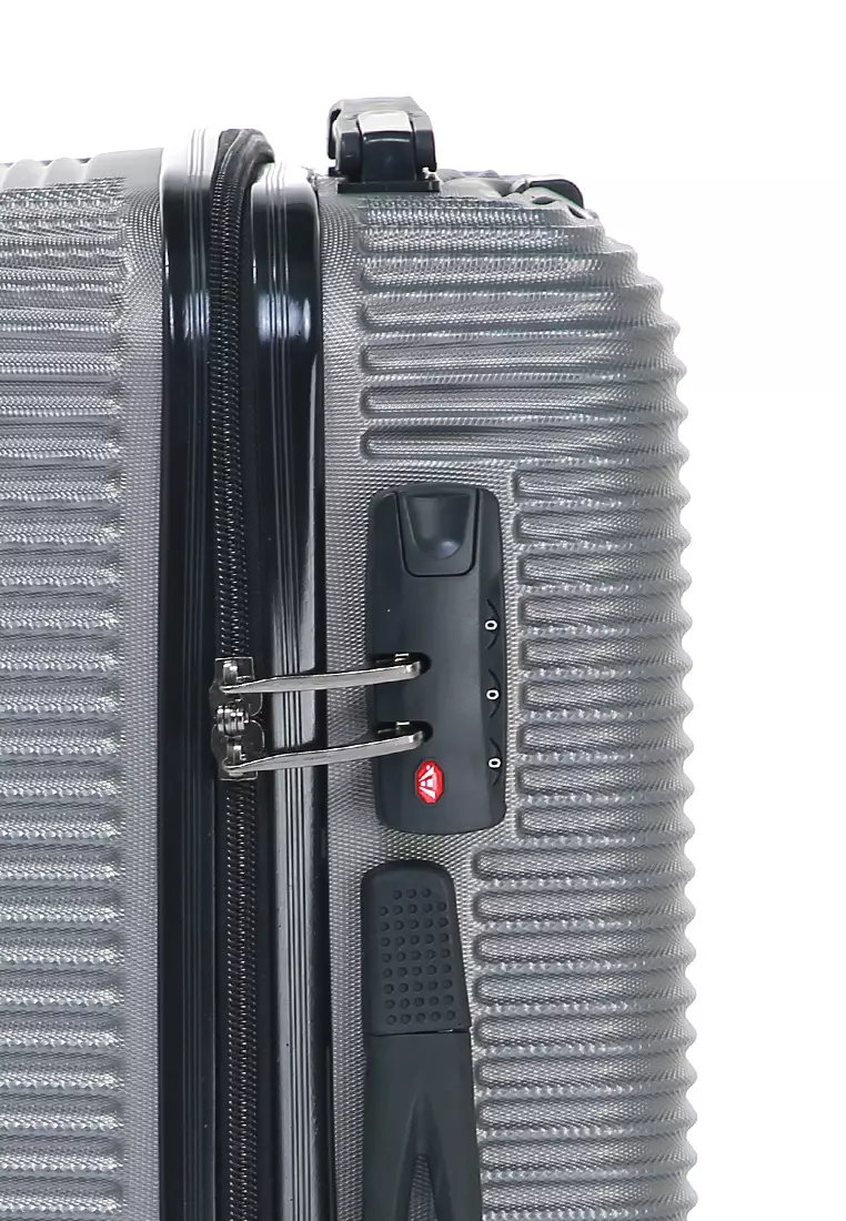 Lemno Koper Suitcase Full Line Motive Size 24 Inch Tas Travel Wheel Luggage Bag Material Fiber 803 ORIGINAL - Gray