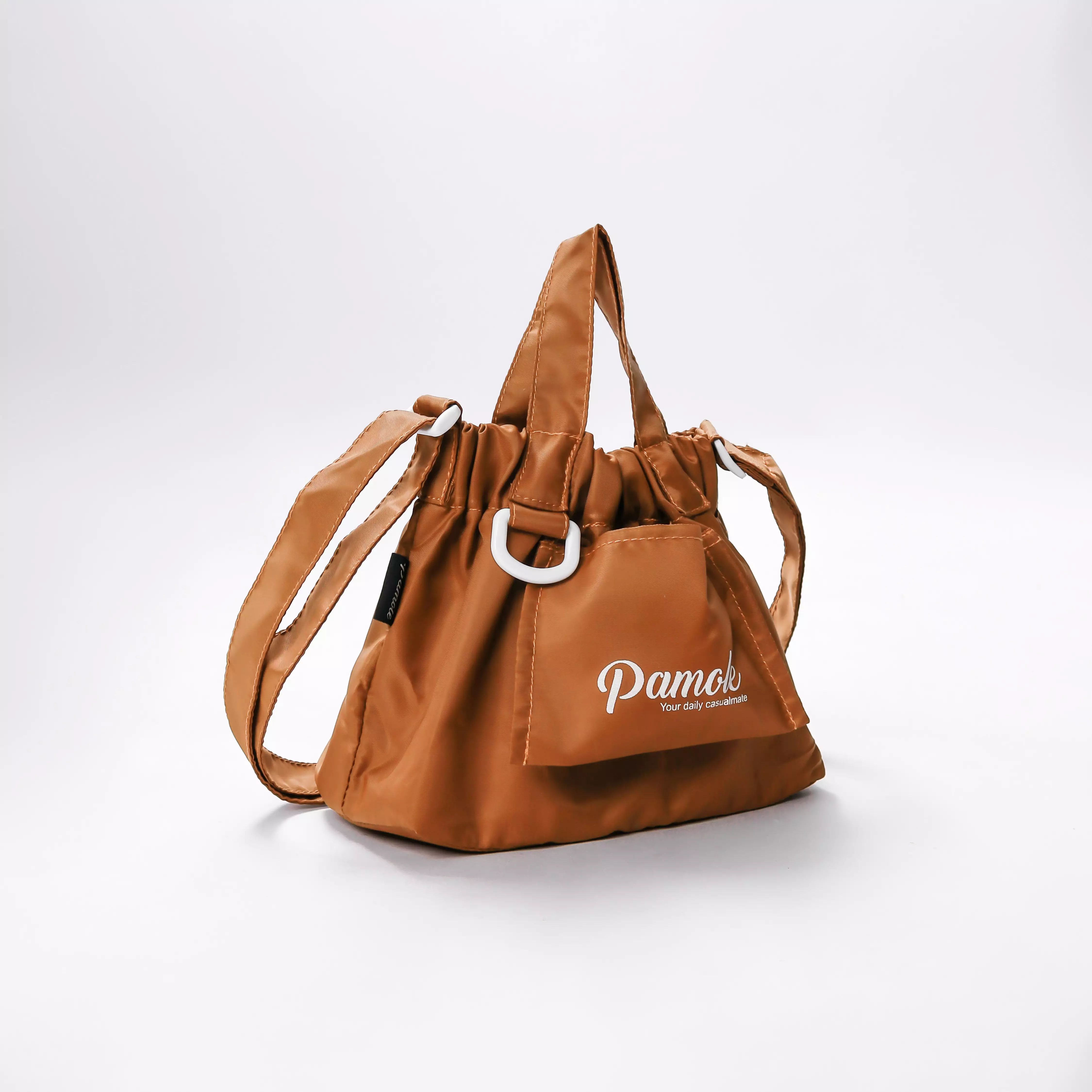 Pamole - Dumpling Bag Tas Tangan Pakai Tali Panjang - Hana Series - Coklat