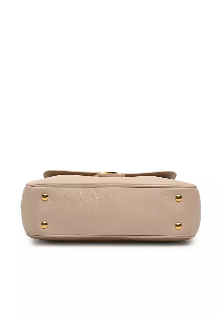 Pre-Loved Burberry Medium Tricolor Trench Calfskin Dk88 Top Handle Bag