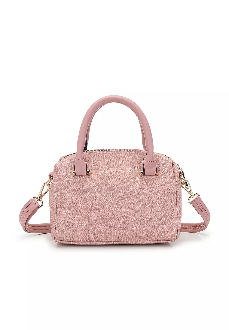 Women's Top Handle Bag / Sling Bag / Crossbody Bag / Shoulder Bag (Tas Tangan Wanita / Tas Selempang Wanita / Tas Bahu Wanita) - Merah Jambu