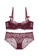 ZITIQUE red Women's European Style Half-Cup Ultra Thin Pad See-through Lace Lingerie Set (Bra And Underwear) - Wine Red 6EFDBUSCFFEB22GS_1