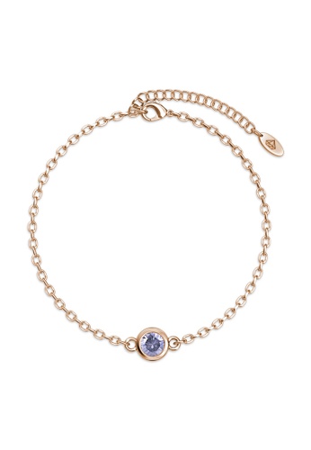 Her Jewellery gold Birth Stone Bracelet (June, Rose Gold) - Made with premium grade crystals from Austria 607FCACA7C15B0GS_1