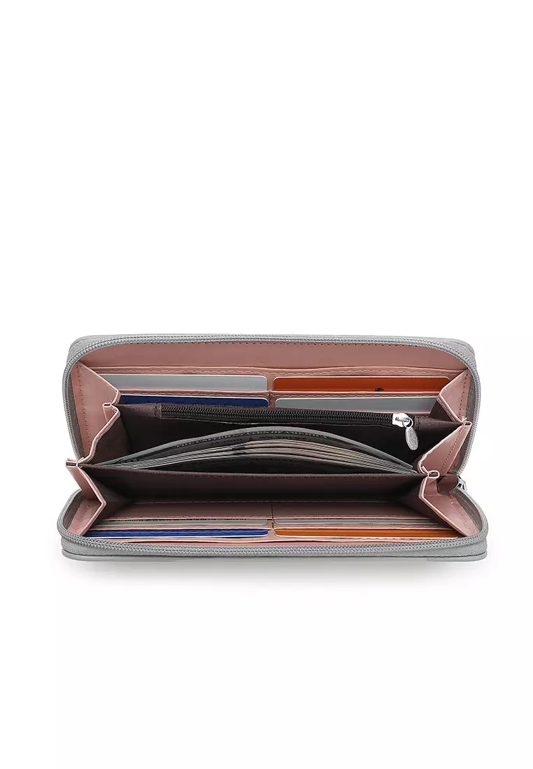 Women's Long Zipper Wallet (Dompet Panjang Ritsleting Wanita) - Abu-Abu
